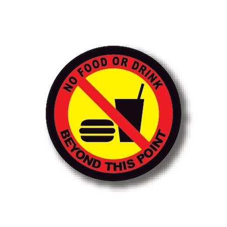 Ergomat 20in CIRCLE SIGNS - No Food or Drink Beyond This Point DSV-SIGN 400 #1701 -UEN